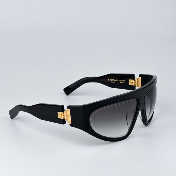 Balmain B-ESCAPE BPS-143A-62 Men BRAND NEW Sunglasses Titanium Black Gold Grey - Picture 6 of 12
